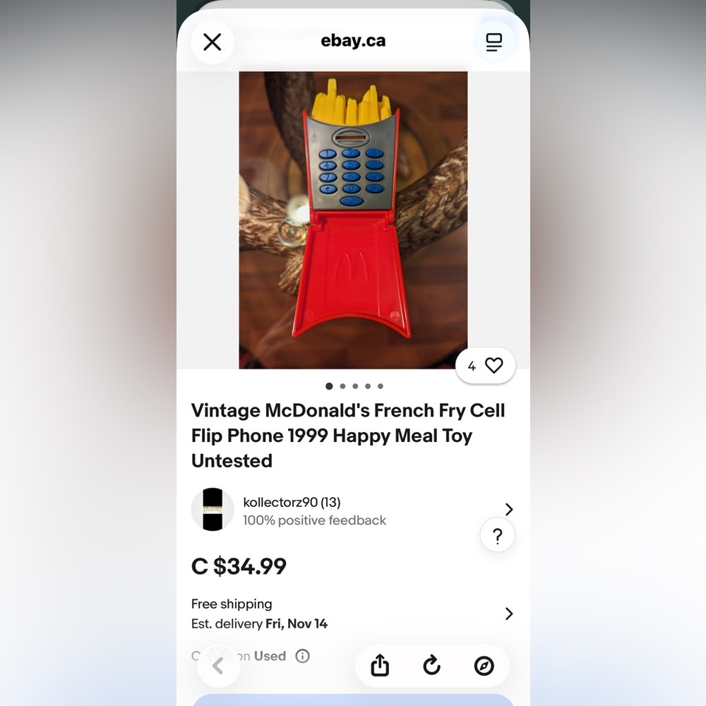 Vintage 1999 McDonald’s French Fries Talking Toy – Flip Phone Style 📞🍟 - Picture 2 of 9